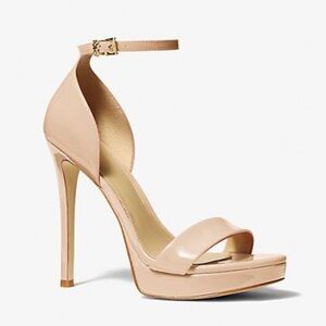 Michael Kors Jordyn Patent Leather Platform Sandal in Light Blush